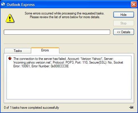 Outlook Express 6 Error 10013 Microsoft Community