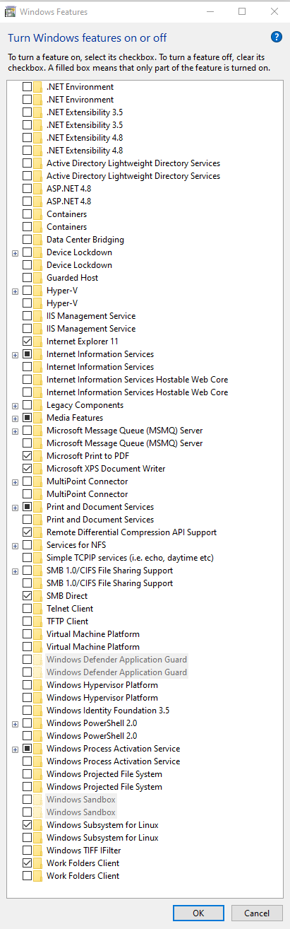 Net Framework Missing From Windows Features Microsoft Community