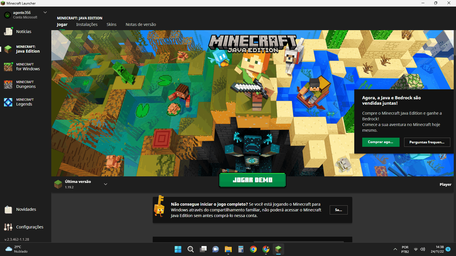 Vai jogar Minecraft? Agora precisa de uma conta da Microsoft