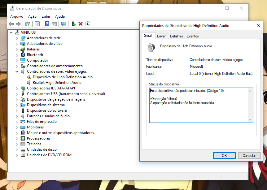 Problema no driver de udio Realtek Microsoft Community