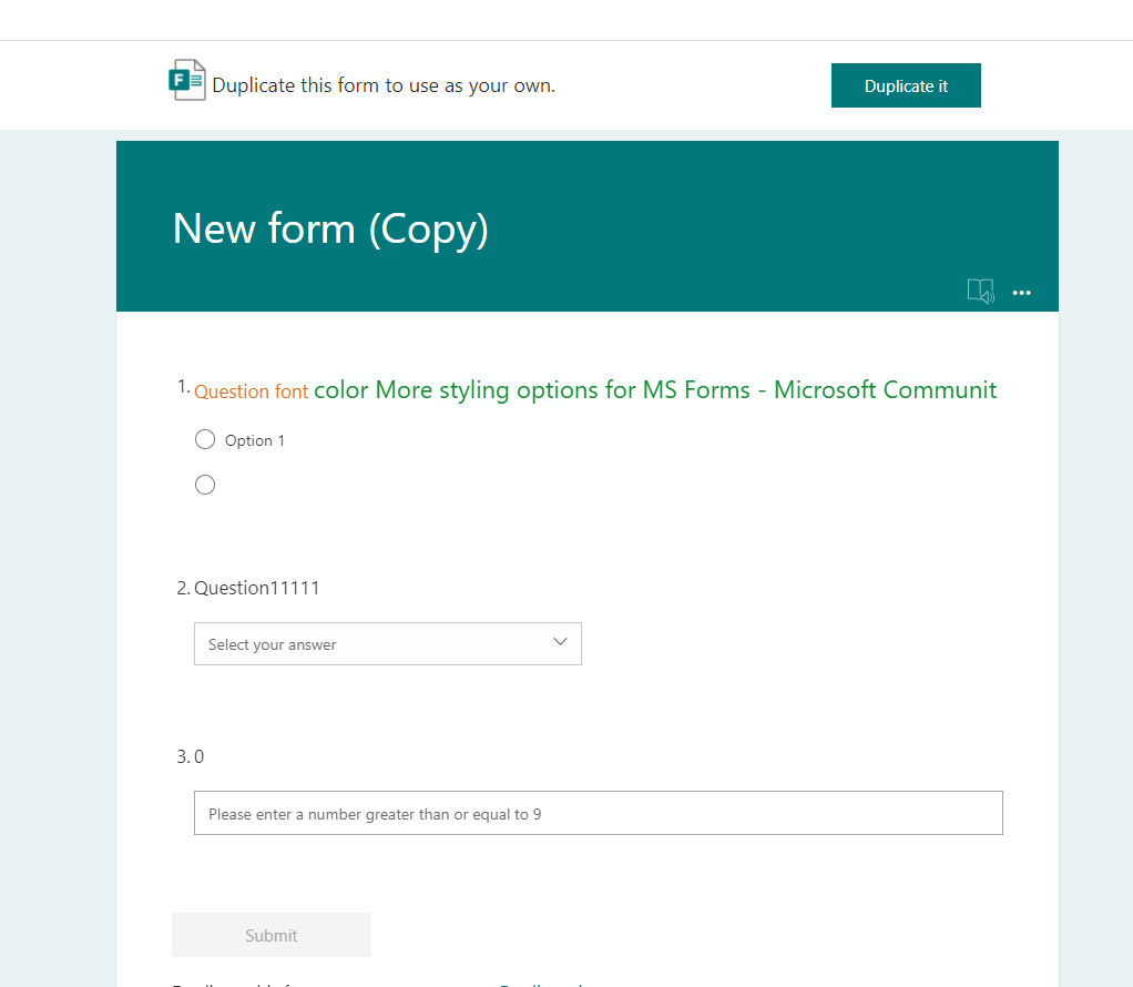 help - respondents unable to submit completed form - Microsoft Community