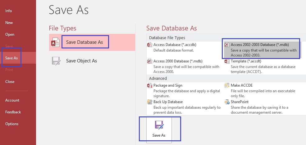 Opening Access 03 Database With Access 16 Microsoft Community