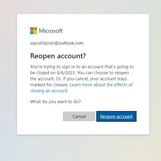 Account not closing Microsoft Community