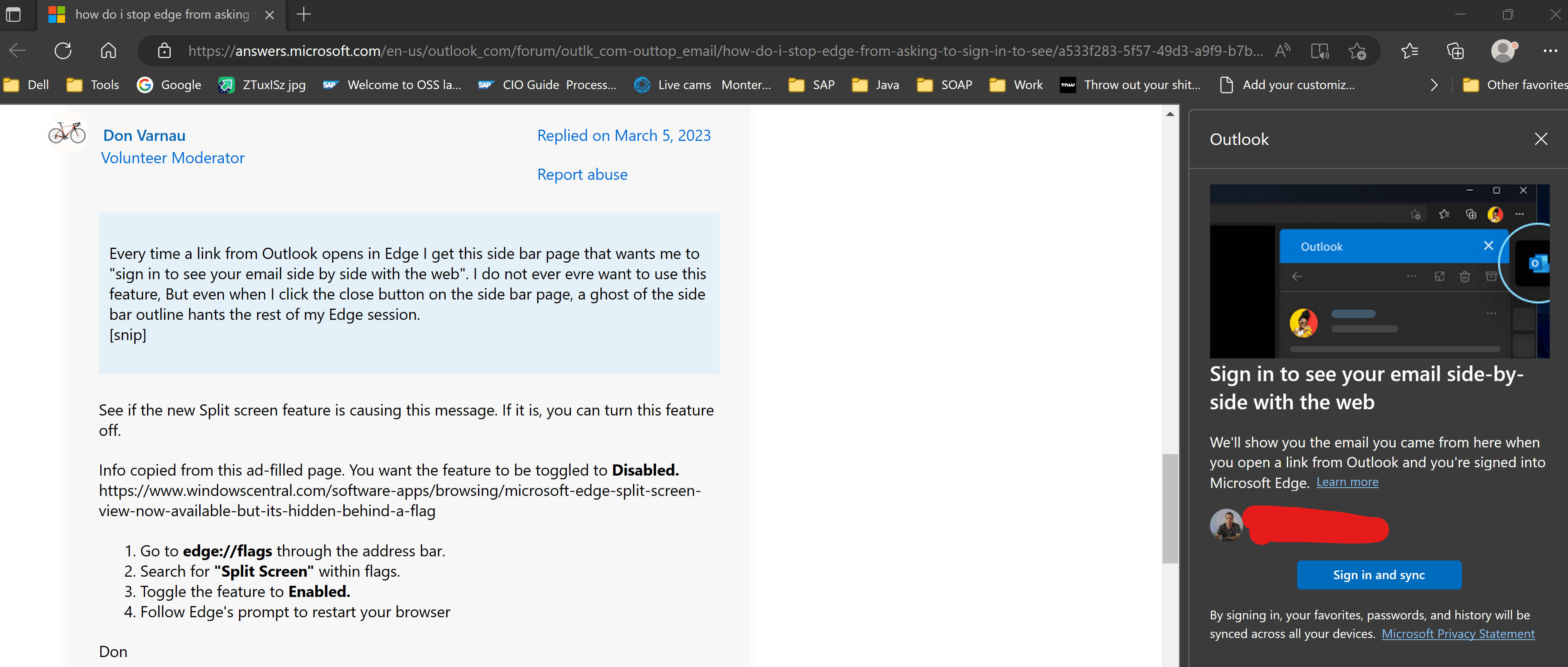 How Do I Stop Edge From Asking To "sign In To See Your Email Side By ...