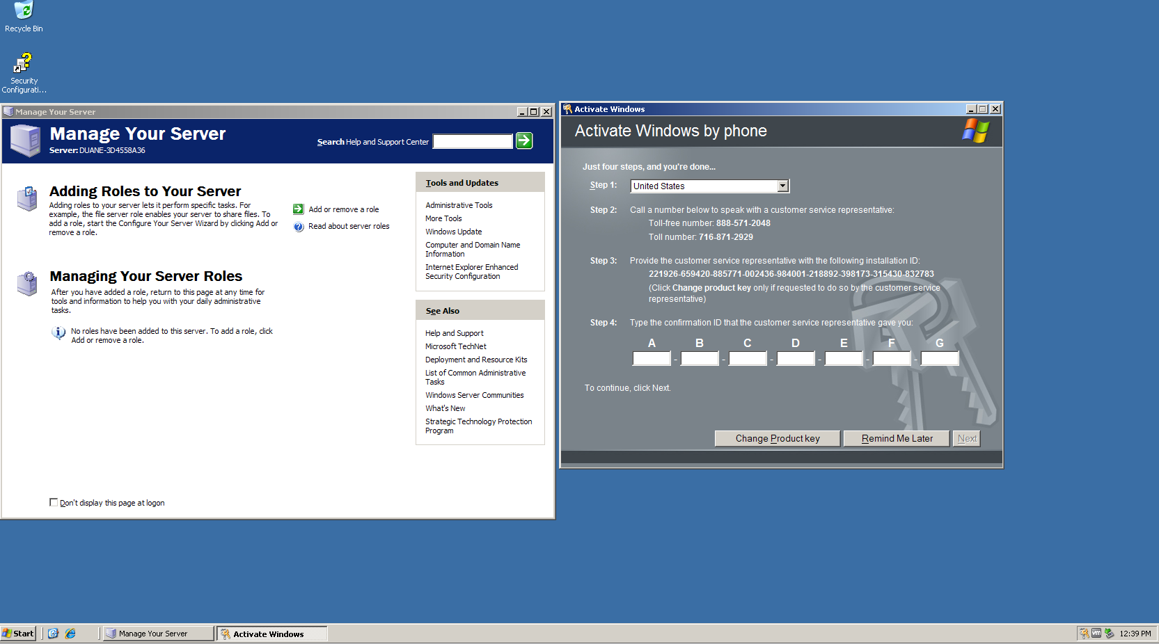 Activating Windows Server 2003 R2 Standard x64 - Microsoft Community