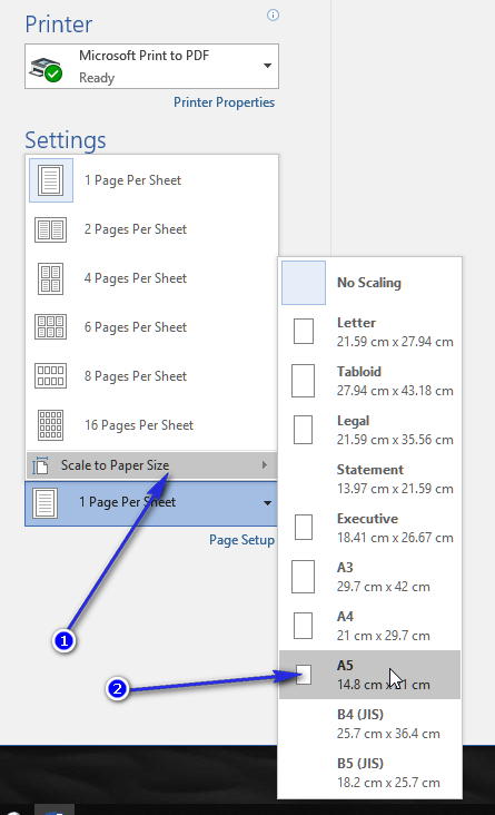 windows - Print half of A4 PDF on A5 paper - Super User