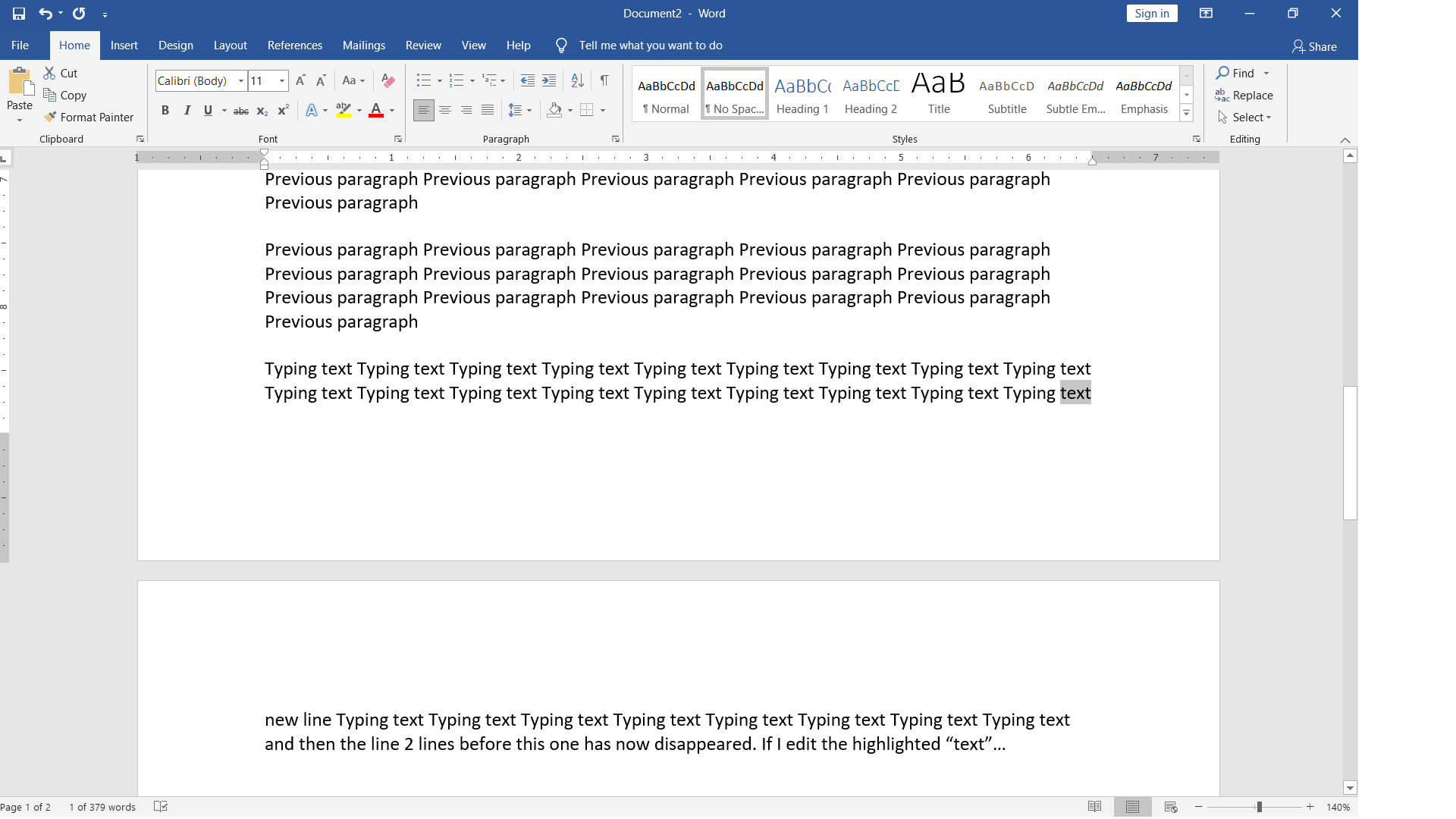 Microsoft Word 2016 Disappearing Text - Microsoft Community