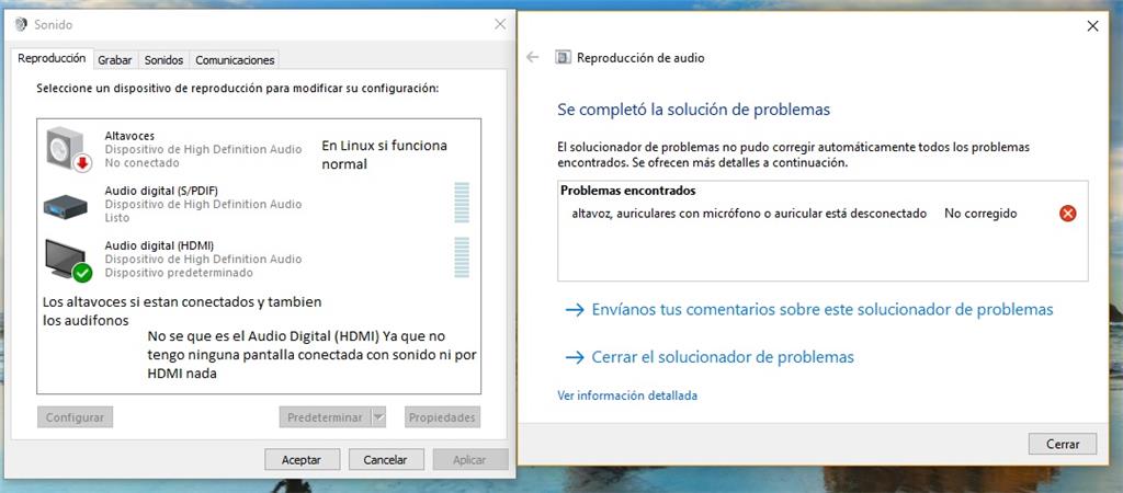 Windows 10 § Mi PC no reproduce ningun sonido ni Audifonos o - Microsoft Community