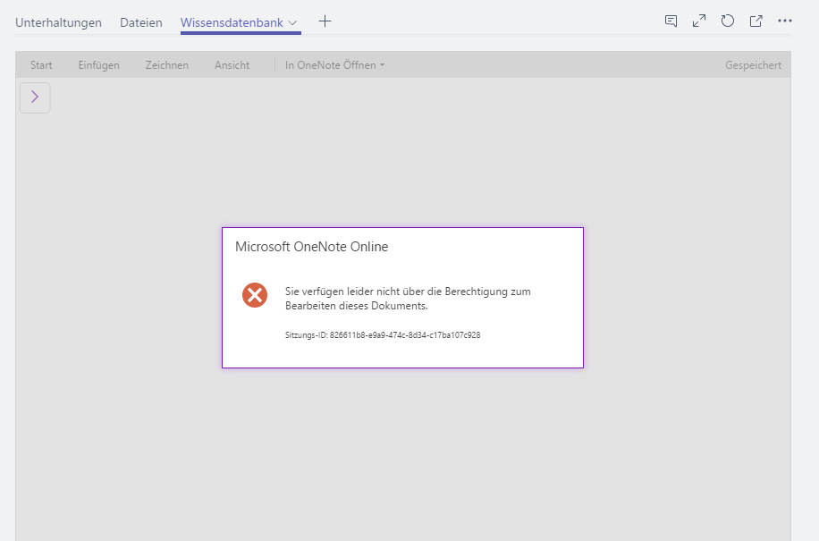 Onenote App Berechtigungen Innerhalb Der Microsoft Team App Microsoft Community