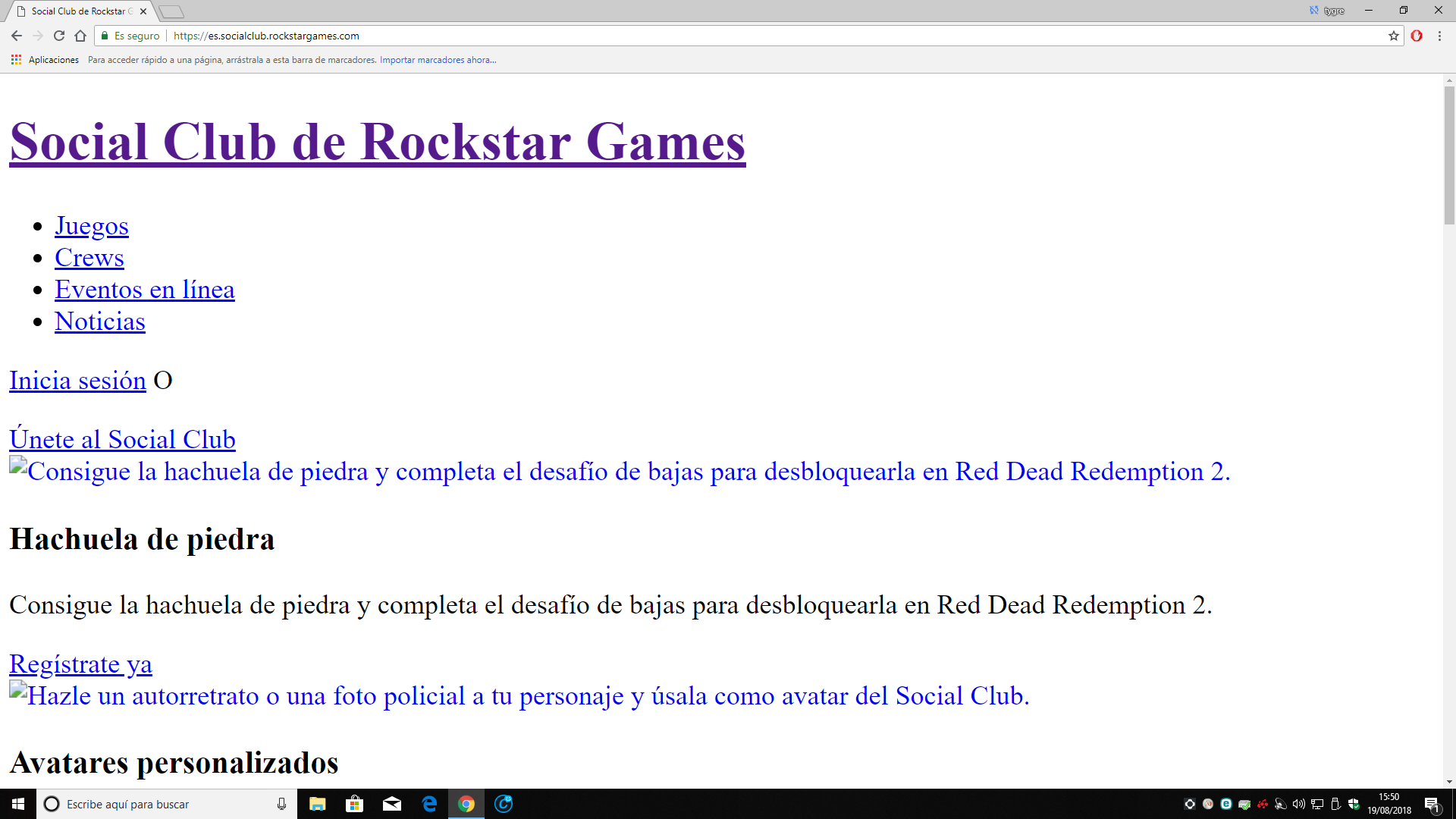 Windows 10 ↔ Problemas para visualizar la página Rockstar - Microsoft  Community