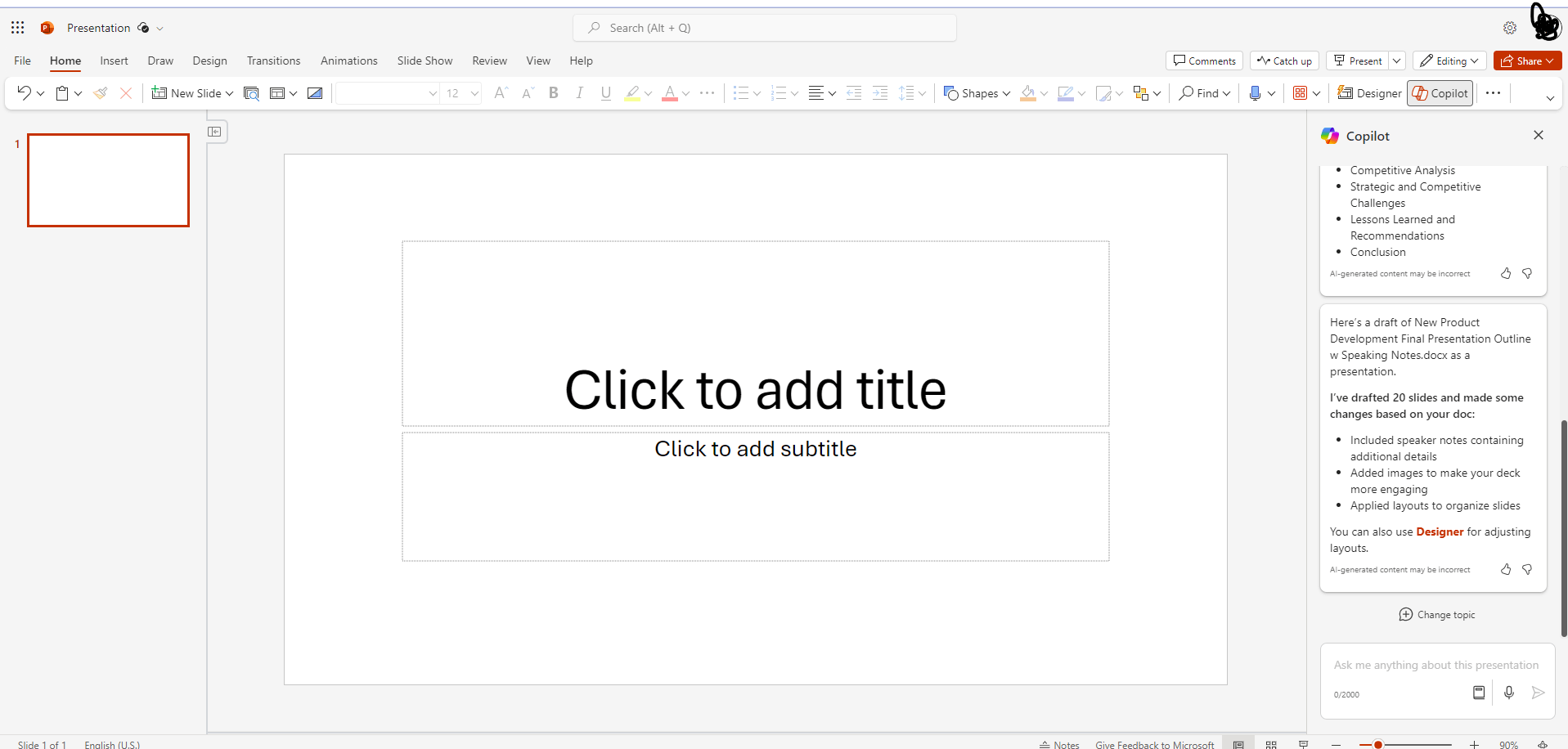 20 slide powerpoint presentation
