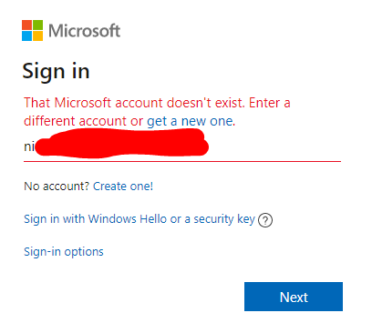 "That Microsoft Account Doesn't Exist. Enter A Different - Microsoft ...