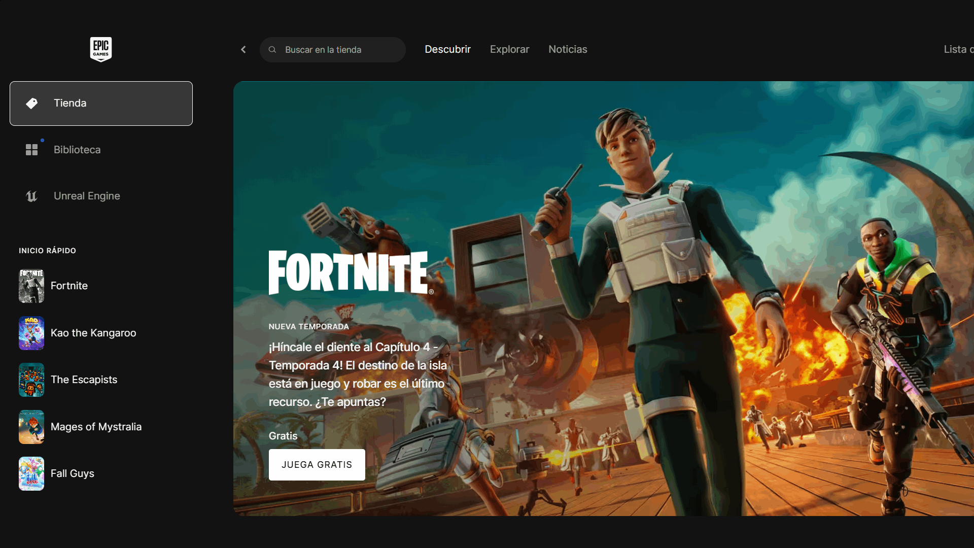 Cómo mostrar la biblioteca de juegos en Epic Games PC 