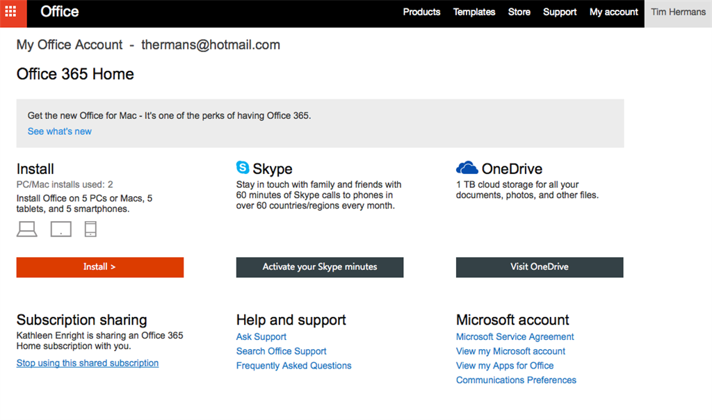 No option to share Office 365 subscription - Microsoft Community