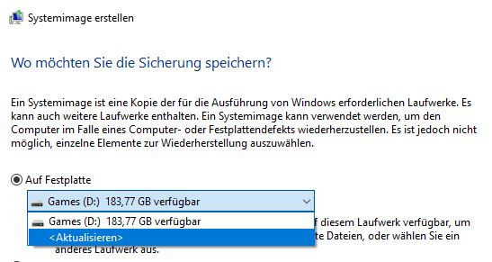 Win_10_Systemimage erstellen - HDD wird nicht erkannt