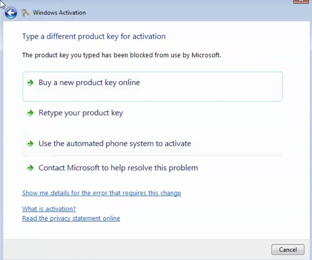 Product Key Blocked By Microsoft - Microsoft Community