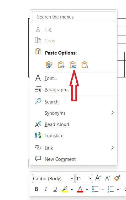 Copying and pasting a table from Word to Sharepoint does not allow me ...