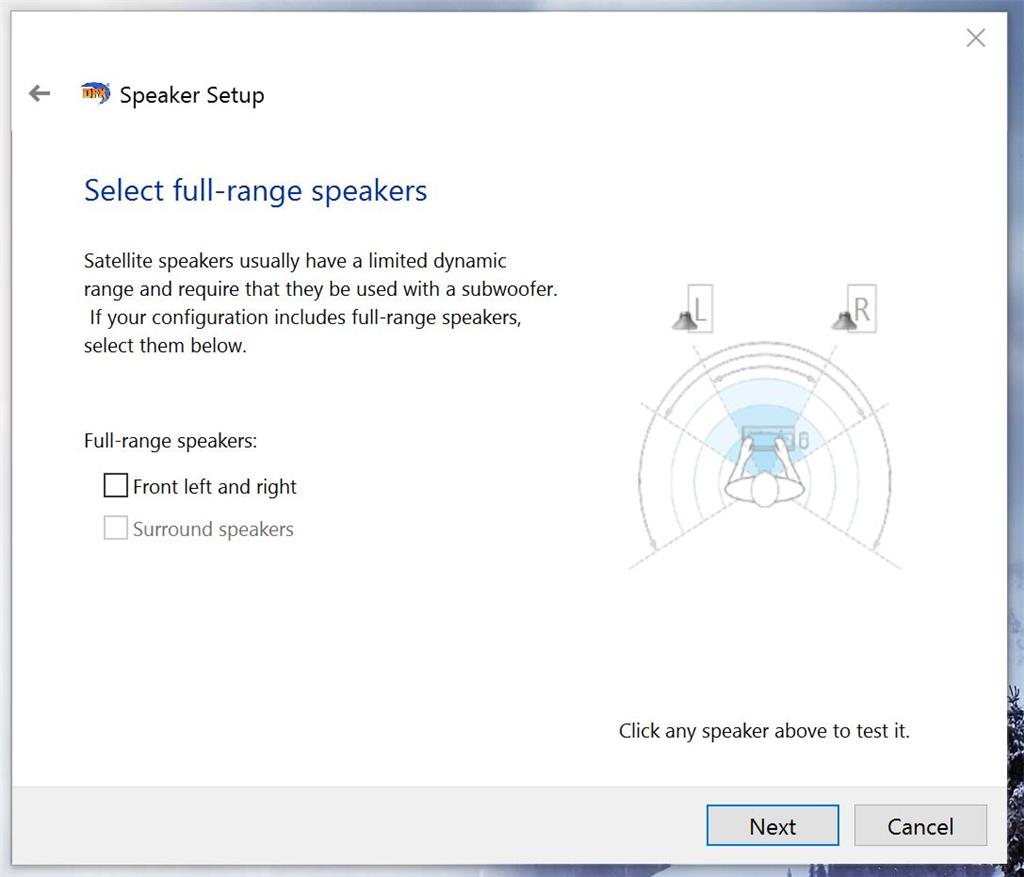 What does Full-Range Speakers option do 