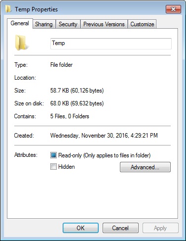 make a file read only windows 7
