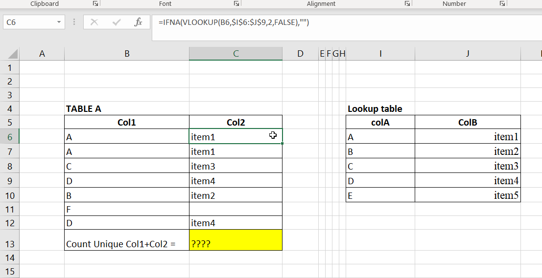 Count distinct value Vlookup from unique formula - Microsoft Community