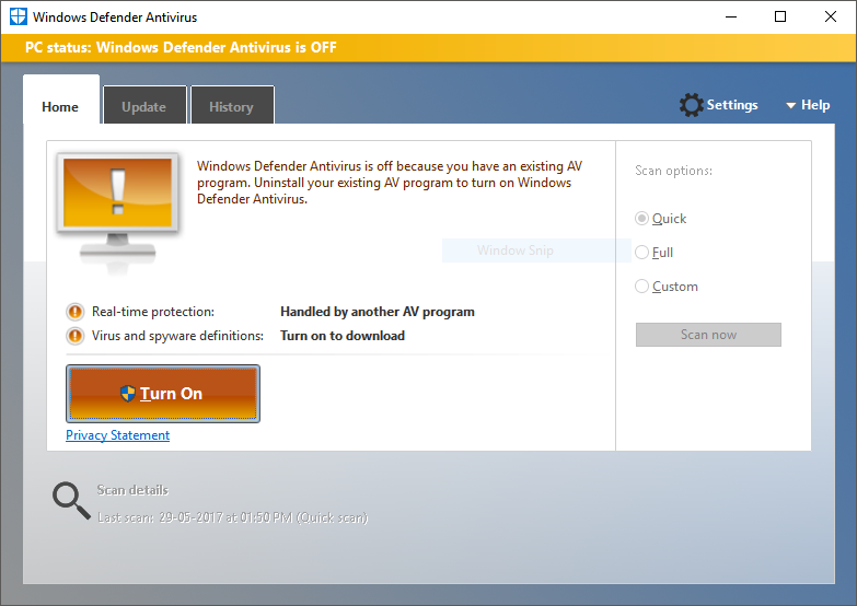 avast windows defender 10