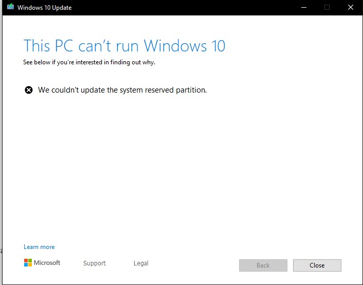 This Pc Can T Run Windows 10 Microsoft Community