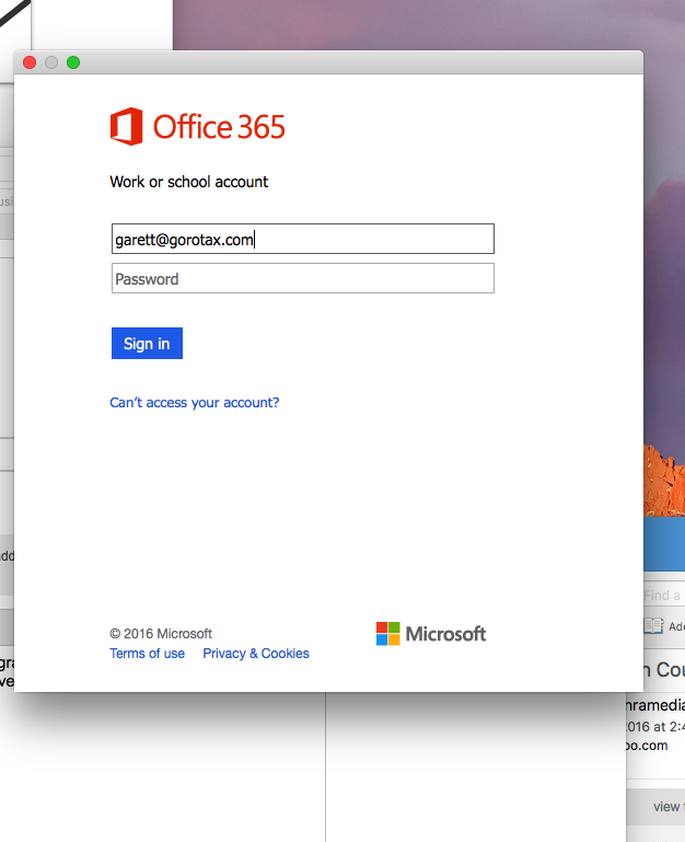 Outlook 365 Authentication Failed