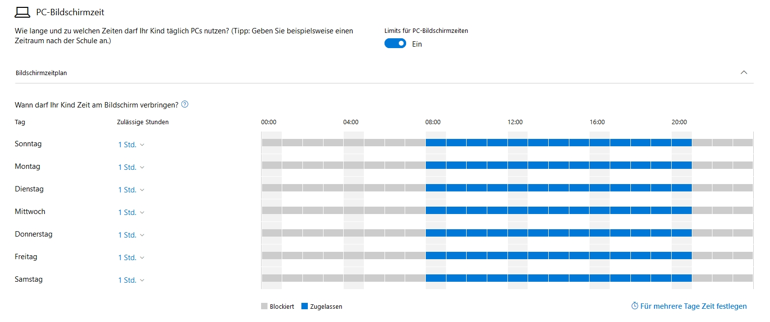 Computerzeiten und Aufenthaltsort bei einem Lumia 650 mit Windows 10 Mobile in...