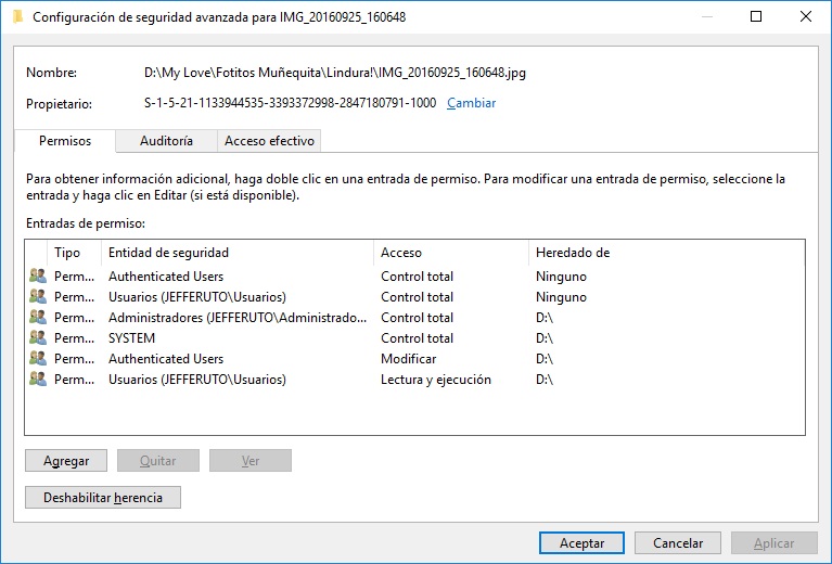 Windows 10 ≡ Permisos En Un Objeto. - Microsoft Community