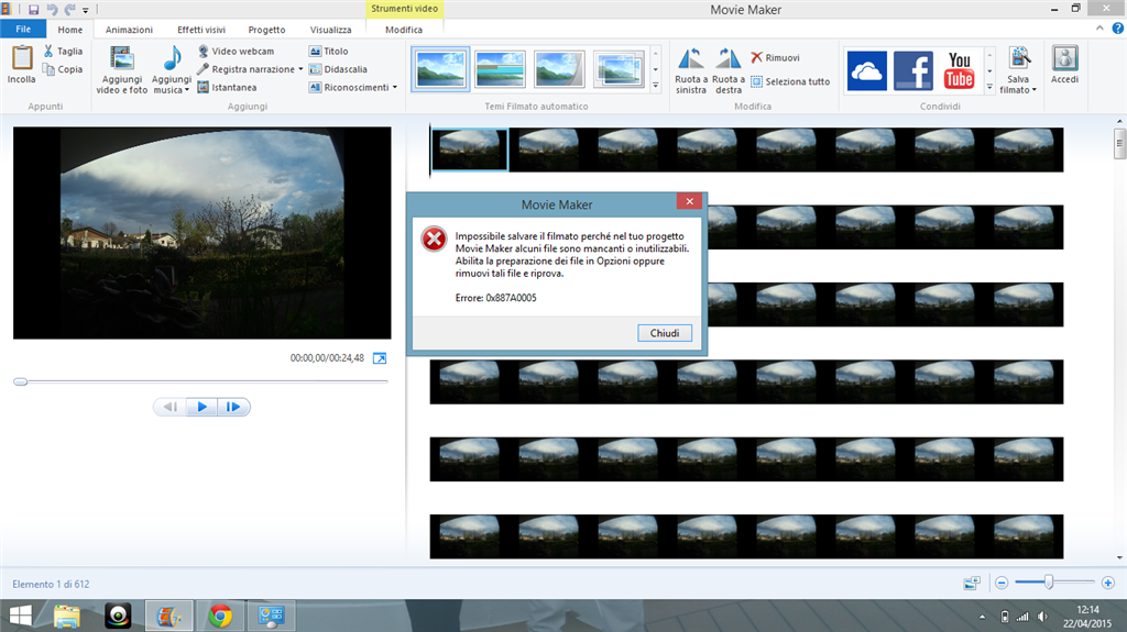 Errore 0x7a0005 Su Windows Movie Maker Microsoft Community