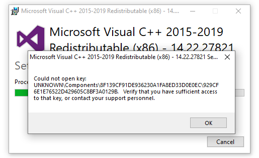 Problems Installing Microsoft Visual Studio 17 19 Redistributable Microsoft Community