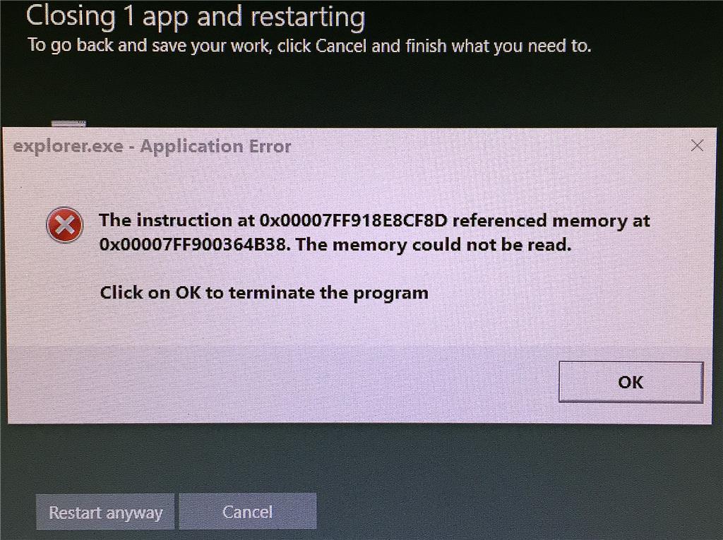 Fix “Instruction at Referenced Memory Could Not Be Read” Errors