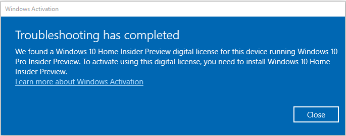 Windows 10 Insider Preview Licensing Microsoft Community