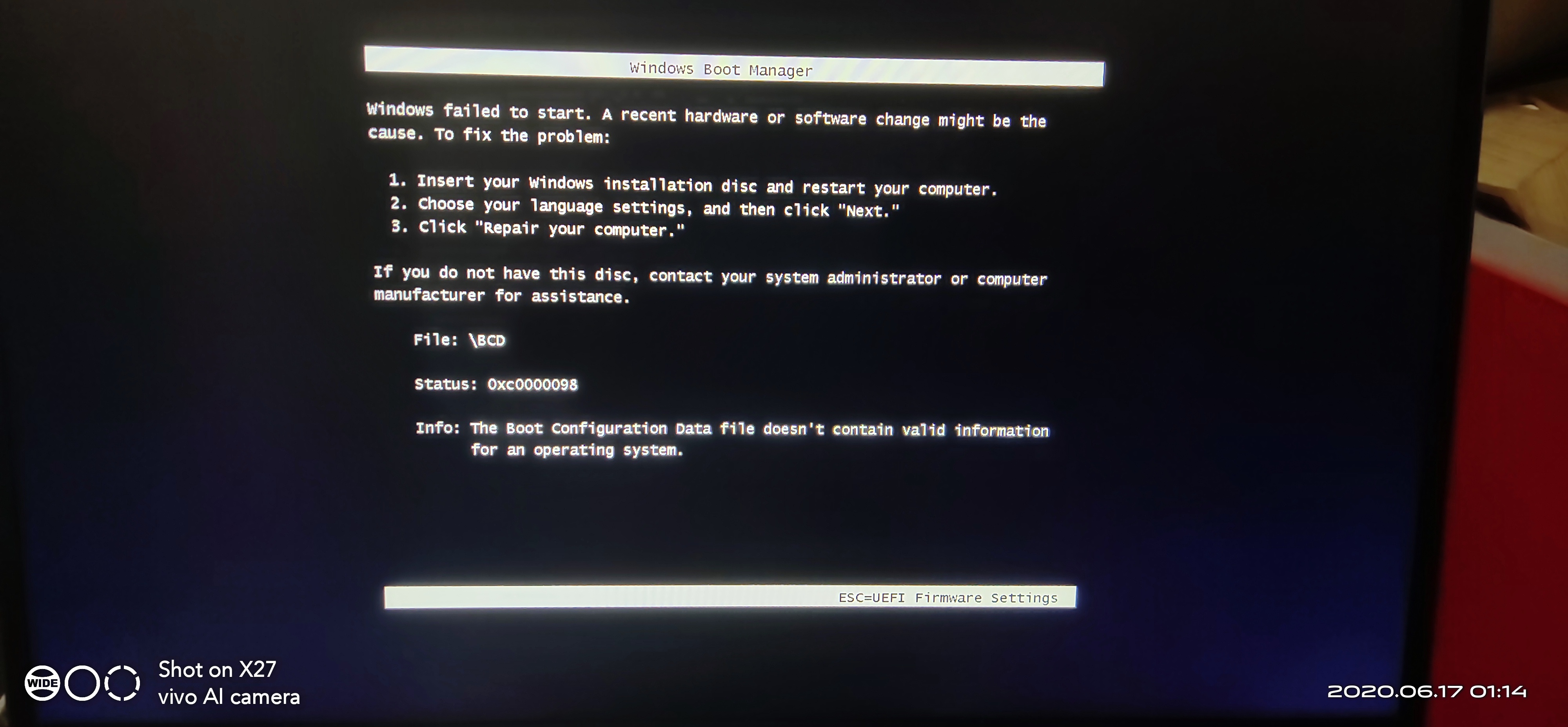 Windows boot manager Microsoft Community
