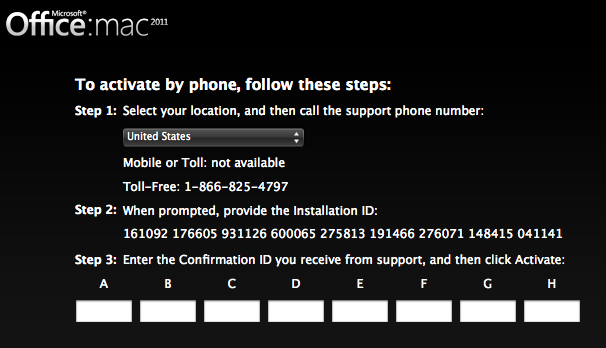 Activate Microsoft Office 2011 Mac