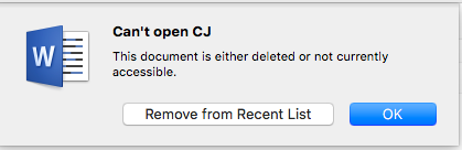 Word For Mac This Document Is Either Deleted Or Not Currently