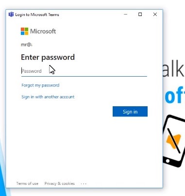 One password for teams app