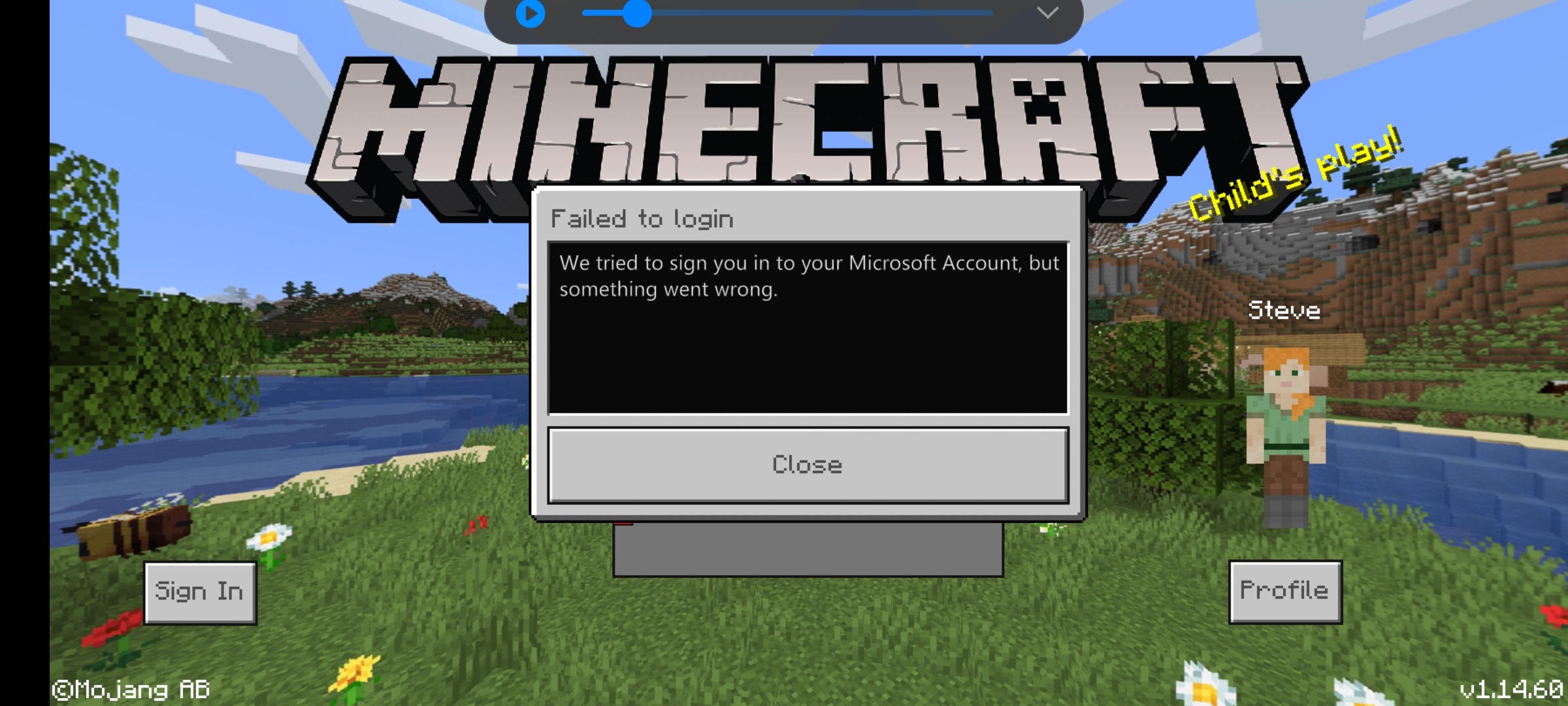 I can't sign in to Minecraft on my phone, it says log in