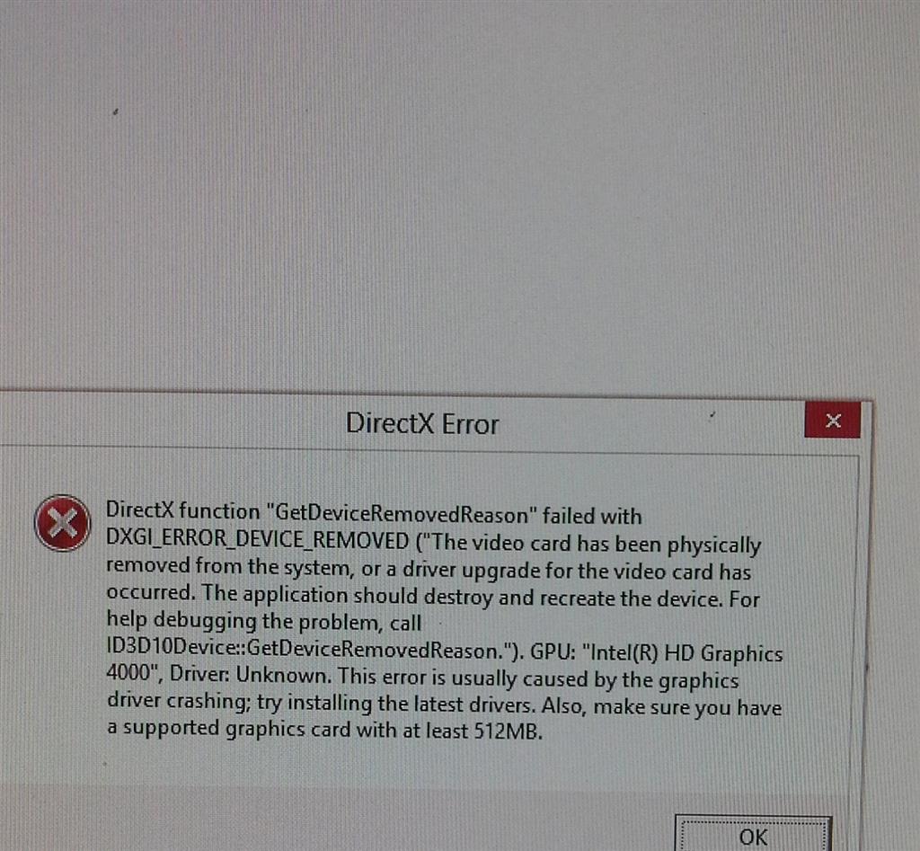 Dxgi error driver internal error как исправить