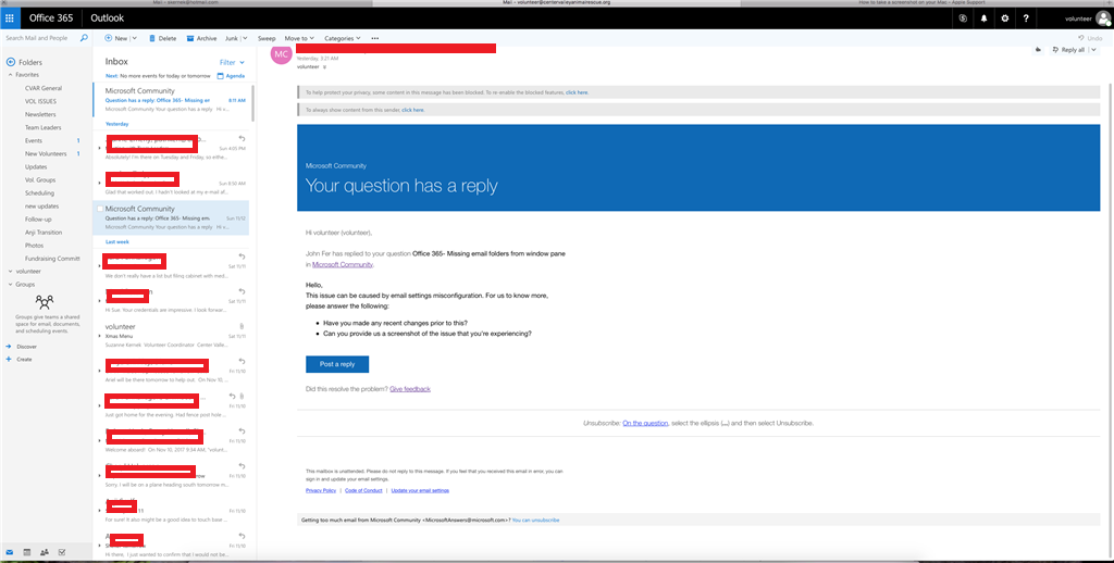 cannot access office 365 email