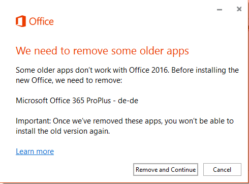 Visio Professional 16 Wants To Remove Office 365 Pro Plus Microsoft Community