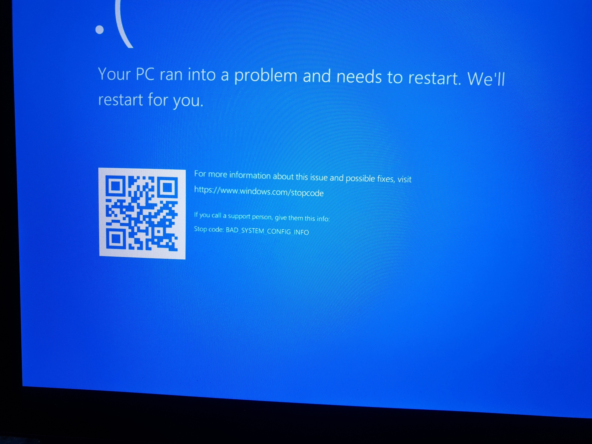 Stop Code error - computer won't restart - Microsoft Community