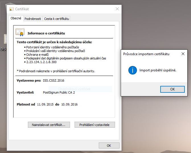 Jak nainstalovat certifikát na jiný počítač?