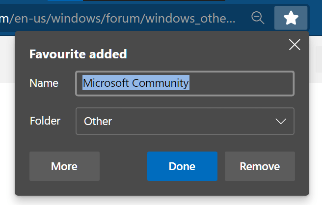 Favourites In Edge - Microsoft Community