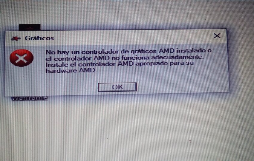 No hay un controlador 2024 de gráficos amd instalado