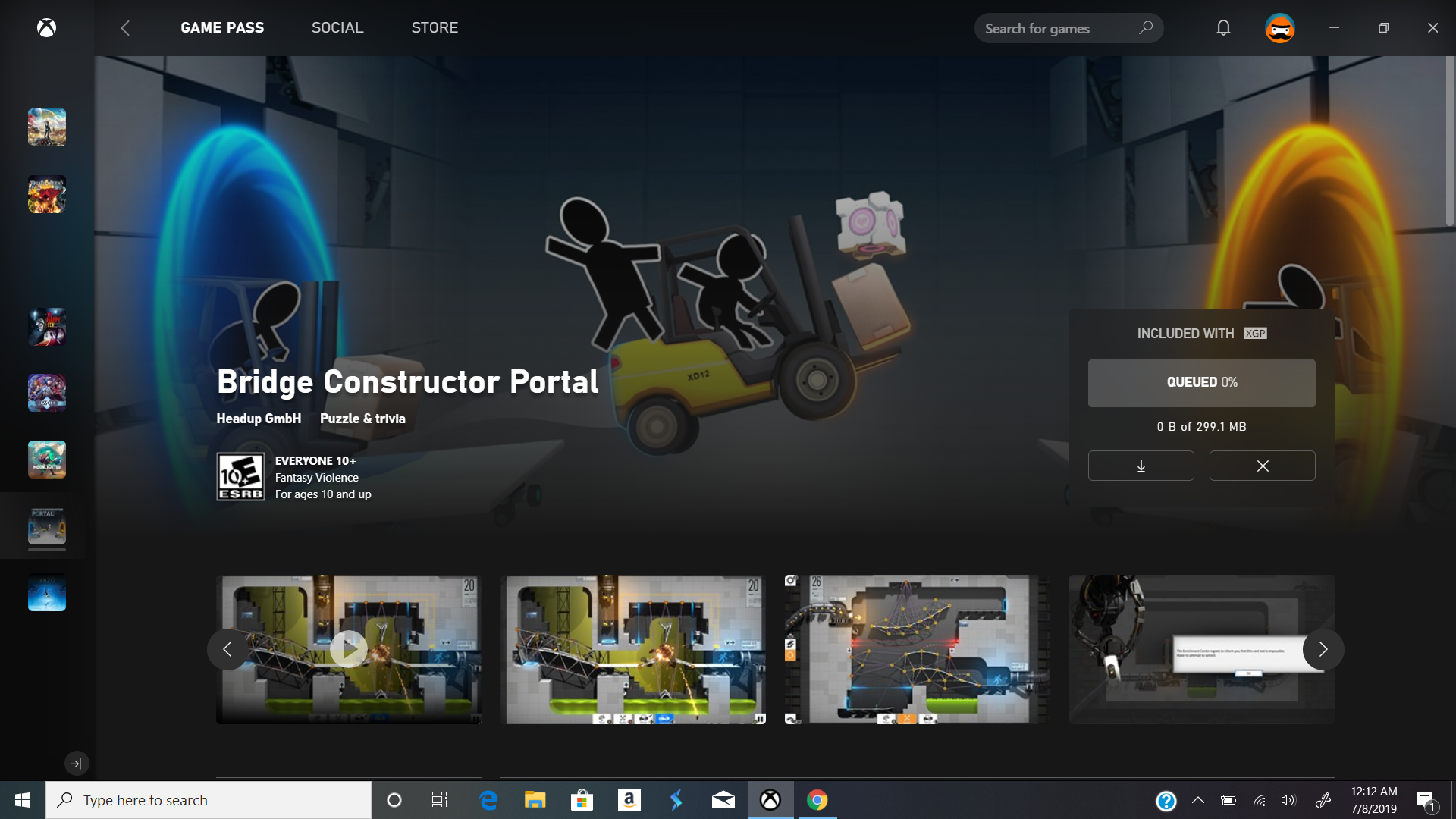 portal xbox game pass