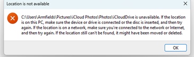 How do I fix Location not available for iCloud when I boot my Microsoft Community