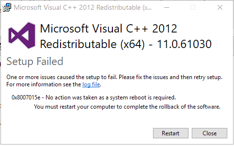 Can T Repair Uninstall Microsoft Visual C 12 Microsoft Community