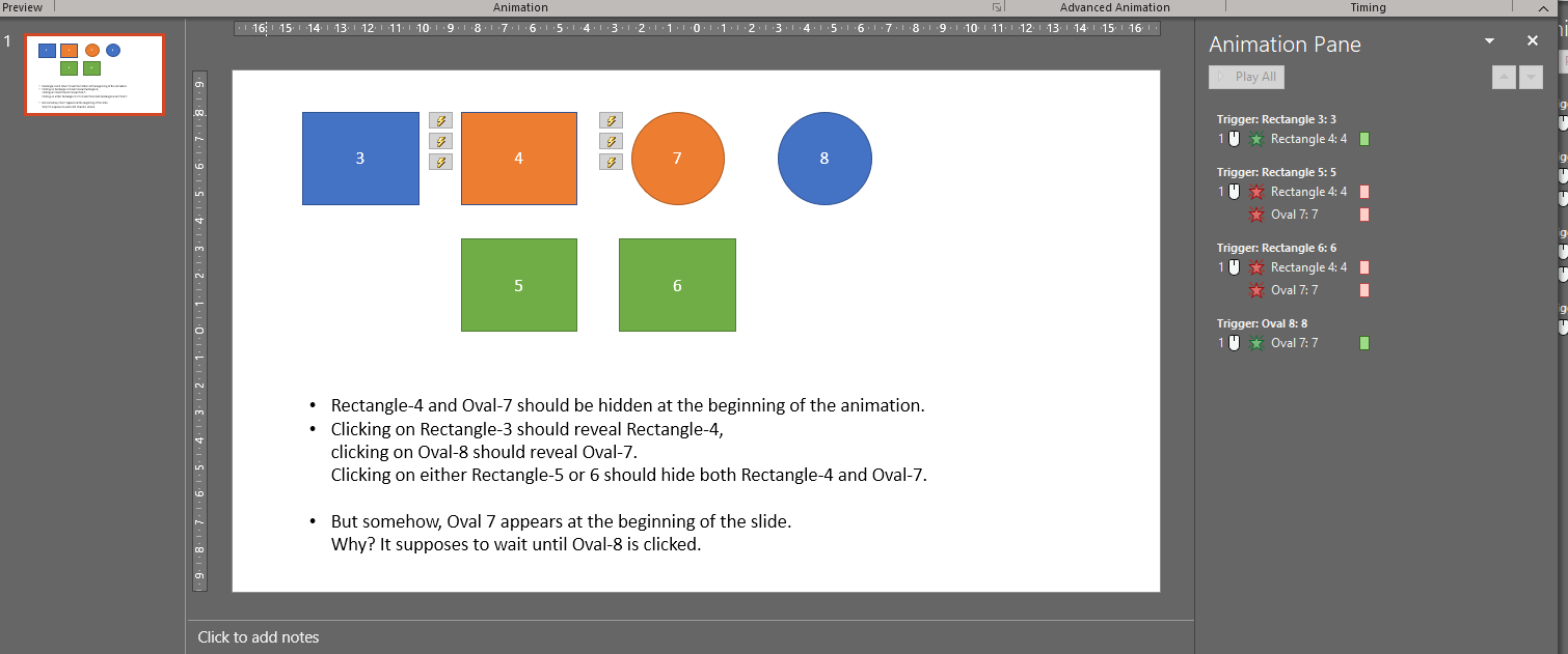 Animation trigger fired up before the trigger? - Microsoft Community