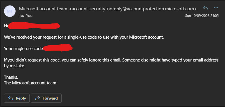 How to Stop Single Use Code Emails from Microsoft